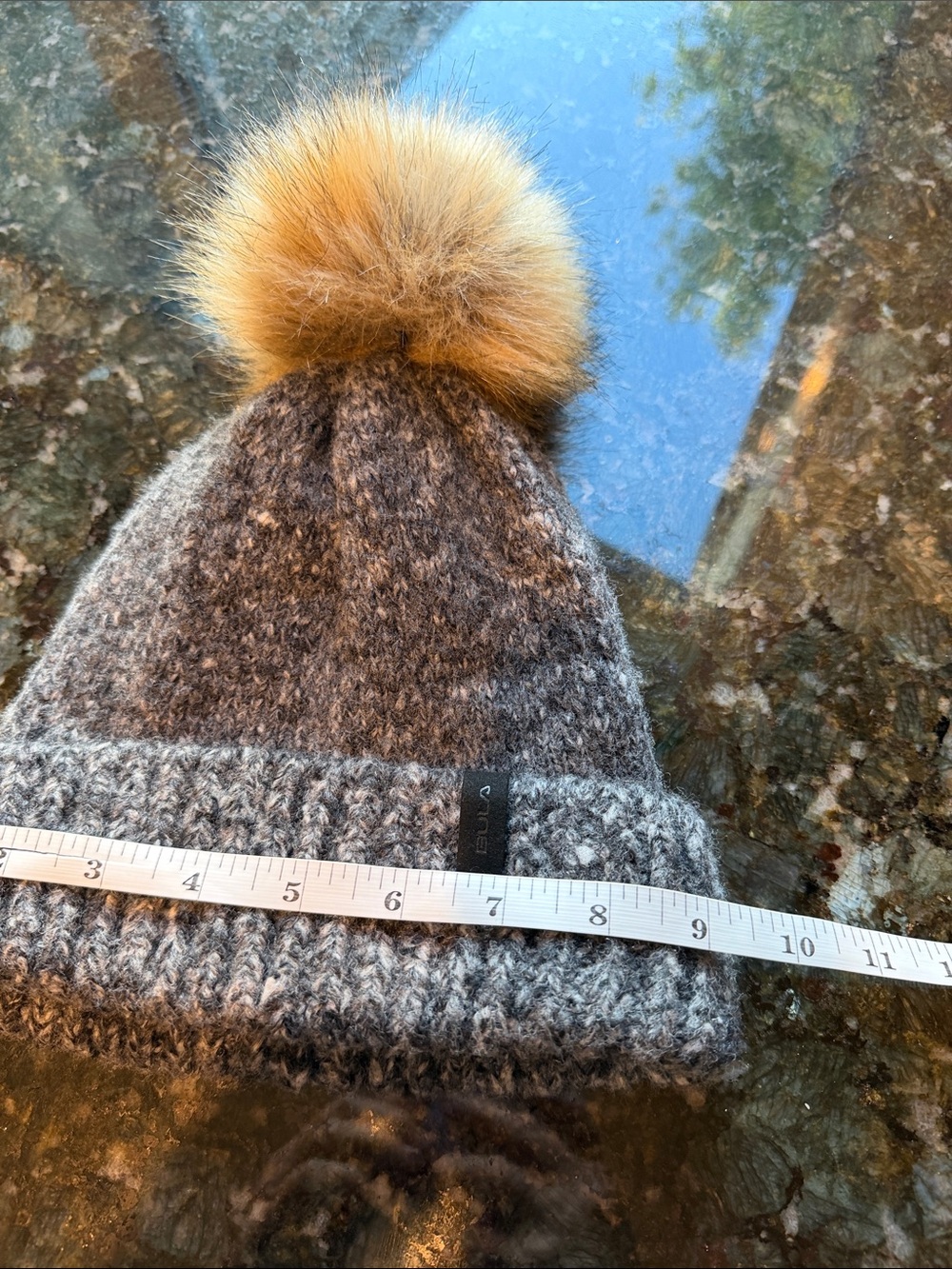 BULA Wool BLend Beanie Hat w Faux Fur Pom Pom. Velvety soft lining. Ski. Winter - Picture 7 of 8